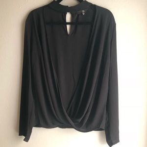 Missguided Wrap Front Drape Blouse